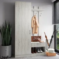 Dulap pentru antreu ML-Mobila ML-8 left PAL/ Stejar Craft Alb