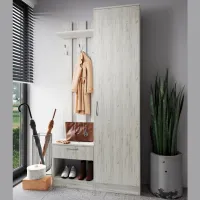 Шкаф для прихожей ML-Mobila ML-8 right ДСП/ Дуб Крафт Белый