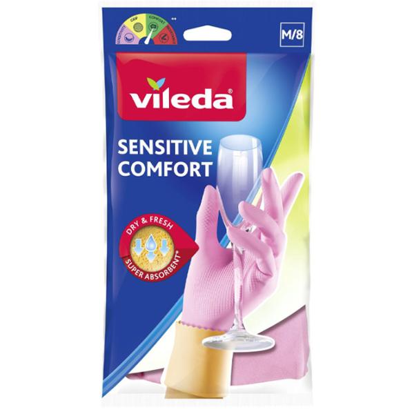 Перчатки Vileda Sensitive Comfort Латекс/ Розовый photo 1