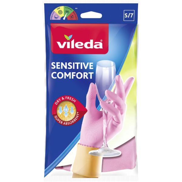 Mănuși Vileda Sensitive Comfort Latex/ Pink photo 1