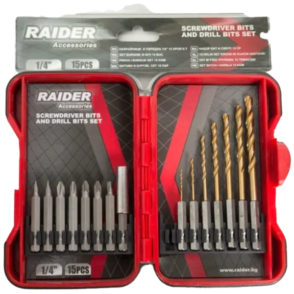 Набор бит Raider 157795 Количество в наборе - 15 photo 1