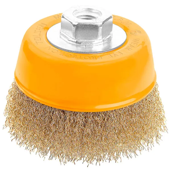 Perie cupă din sârmă ondulată Tolsen 77601 75 mm photo 1