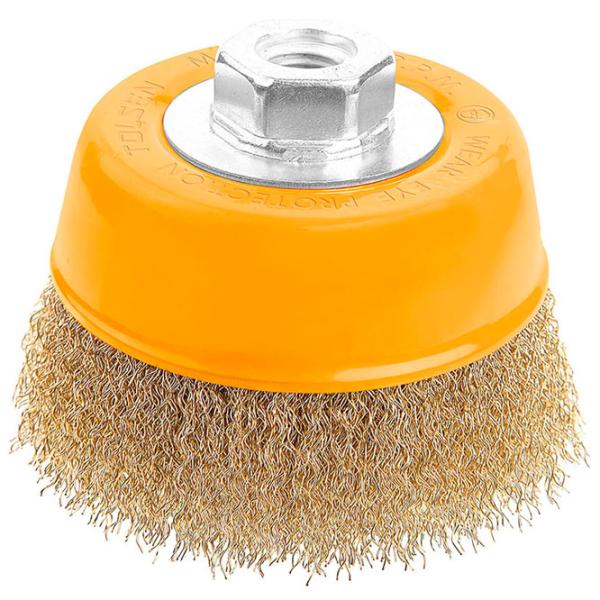 Perie cupă din sârmă ondulată Tolsen 77601 75 mm photo 1