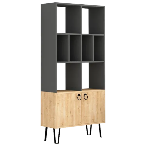 Dulap cu polițe Showdeko Bene Bookcase 166 x 80 x 30/ PAL/ Grey photo 1