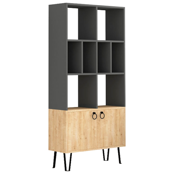 Dulap cu polițe Showdeko Bene Bookcase 166 x 80 x 30/ PAL/ Grey photo 1