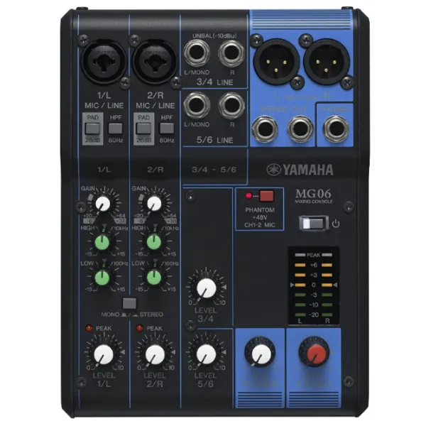 Миксер аналоговый Yamaha MG06 активный/ 20 Гц - 20 кГц/ Черный photo 1