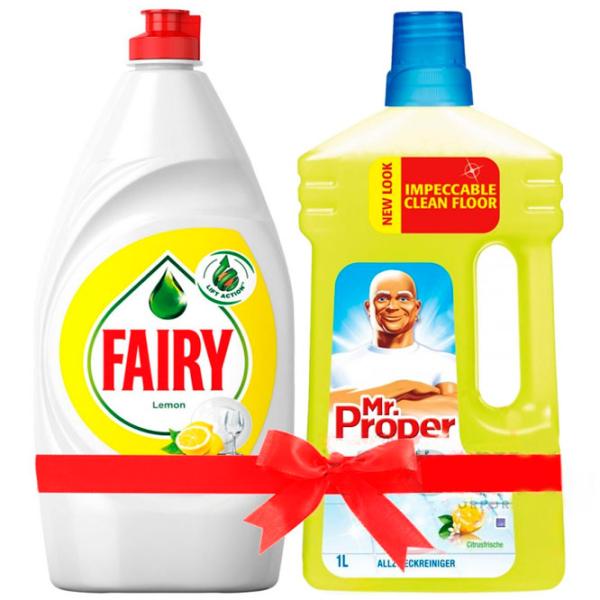 Средство Mr. Proper BATH GEL 1L+FAIRY LEMON FY-1300/ Pr-1000 Гель/ для удаления пыли photo 1