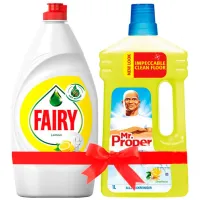 Soluție Mr. Proper BATH GEL 1L+FAIRY LEMON FY-1300/ Pr-1000 Gel/ pentru a îndepărta praful