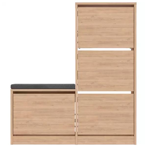 Обувной шкаф Showdeko M.AK.23973.3 118.5см x 104.8см x 26см/ Oak/ Дуб photo 1