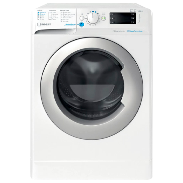 Стиральная машина с сушкой Indesit DE 96436 EWSV 9 кг / 1400 об/мин / Белый photo 1