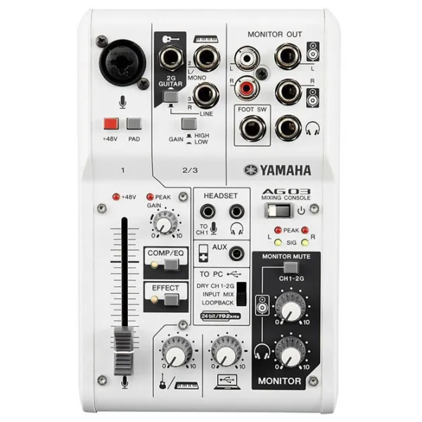 Миксер аналоговый Yamaha AG03 активный/ 20 Гц - 20 кГц/ Белый photo 1