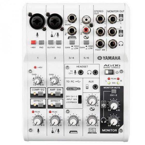 Mixer analog Yamaha AG06 activ/ 20 Hz - 20 kHz/ White photo 1