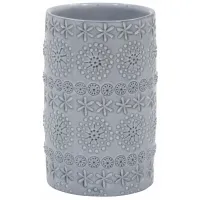 Pahar pentru periuțe de dinți Spirella Relief Ceramică/ Blue/ Pe masă