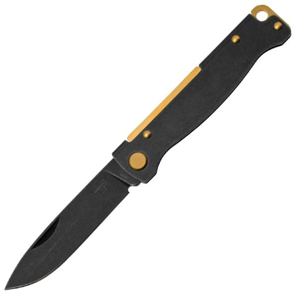 Cuțit Boker Plus Atlas Black Brass StoneWash 01BO859 de buzunar/ Sandvik 12C27 photo 1
