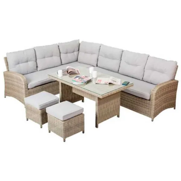 Set mobilă terasă Gardina Grup Touareg Ratan artificial/ Sticlă/ Rattan artificial/ Gray photo 1