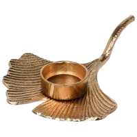 Suport pentru lumânări Gold Frunză Cantitatea în set - 1/ Aluminiu