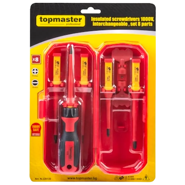 Набор изолированных отверток Topmaster 220139 Количество в наборе: 8 photo 1