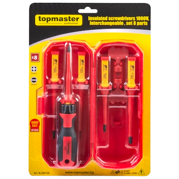Набор изолированных отверток Topmaster 220139 Количество в наборе: 8 photo 1