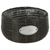 Ghiveci pentru flori ProGarden 50741.1 Black/ Rattan artificial/ Pe pervaz