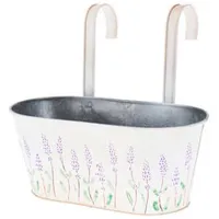 Ghiveci pentru flori ProGarden 46630 White/ Metal/ Pe balustradă