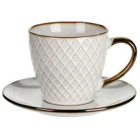 Ceașcă Metallic Glazed Rim 47376 250 ml/ Ceramică/ Multicolor