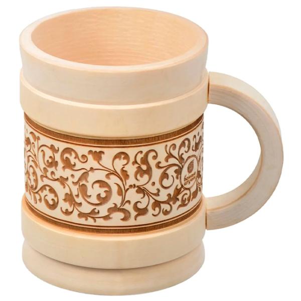Cană PS Butoiaș 500 ml/ Lemn/ Natural Wood photo 1