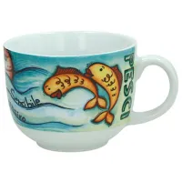 Чашка Tognana Рыбы 400 мл/ Керамика/ Белый