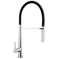 Baterie pentru bucătărie Ferro Libretto BLE4B Mono comandă/ extractibilă/ Alamă/ Negru/ Crom