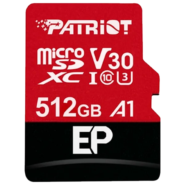 Карта памяти Patriot V30 A1 512 ГБ MicroSD/ Class10 photo 1 Карта памяти Patriot V30 A1 512 ГБ MicroSD/ Class10 photo 1