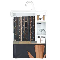 Шторка для ванной Tendance Бамбук 180 x 180 см/ PEVA/ Черный