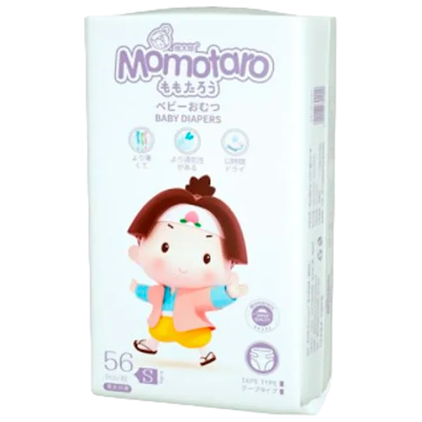 Подгузники для детей Momotaro Baby Diapers S 4 - 8 кг/ 56 шт. photo 1