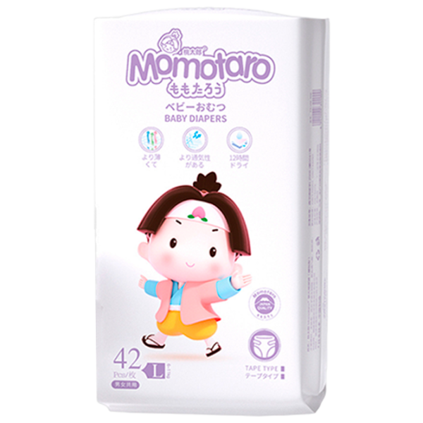 Подгузники для детей Momotaro Baby Diapers L 9 - 14 кг/ 42 шт. photo 1