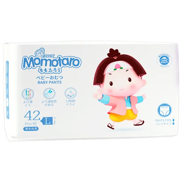 Scutece pentru copii Momotaro Pull-up pants L 9 - 14 kg/ 42 buc. photo 1