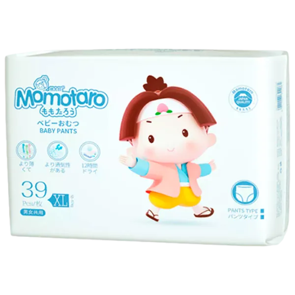 Scutece pentru copii Momotaro Pull-up pants XL 12 - 17 kg/ 39 buc. photo 1