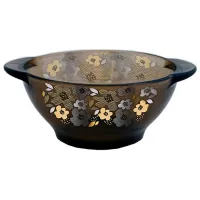 Чаша с ручкой Glass Ink GI Verso "Цветы" 0.51л / 6.5 см / Стекло