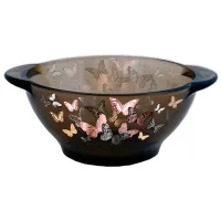 Чаша с ручкой Glass Ink GI Verso "Бабочки/Птицы" 0.51л / 6.5 см / Стекло