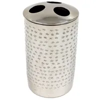 Стакан для зубных щёток MSV Fes Нержавеющая сталь/ Серебристый/ На столе