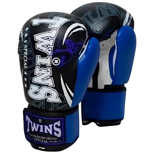 Mănuși de lupte TWINS TW12 3 in 1 Box/ Adult/ 12 oz/ Blue photo 1