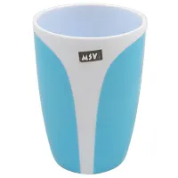 Стакан для зубных щёток MSV Kandy Пластик/ Светло-синий/ На столе