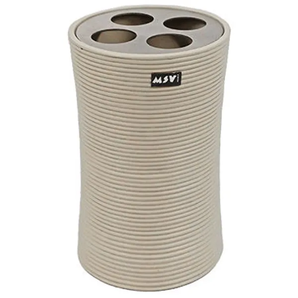 Pahar pentru periuțe de dinți MSV Jaipur Poliresin/ Beige/ Pe masă photo 1