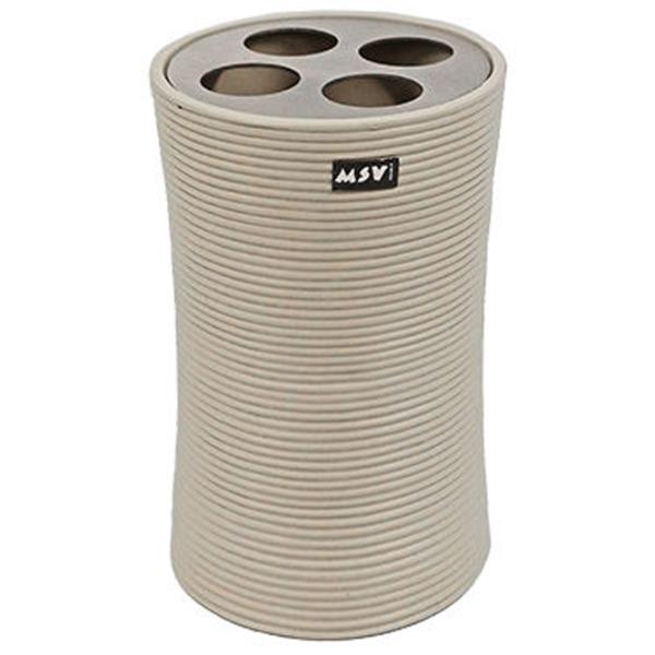 Pahar pentru periuțe de dinți MSV Jaipur Poliresin/ Beige/ Pe masă photo 1