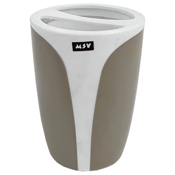 Стакан для зубных щёток MSV Kandy Пластик/ Серый/ На столе photo 1