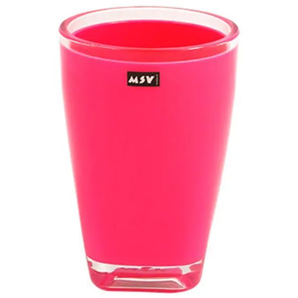 Стакан для зубных щёток MSV Tahiti Акрил/ Fuchsia/ На столе photo 1
