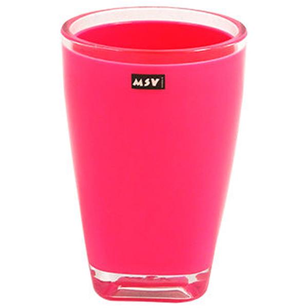 Стакан для зубных щёток MSV Tahiti Акрил/ Fuchsia/ На столе photo 1
