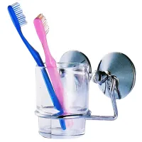 Pahar pentru periuțe de dinți MSV 53673 Oțel inoxidabil/ Transparent/ Pe perete