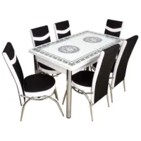 Кухонный стол раскладной Magnus Kelebek II 1159 Стекло/ Белый