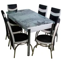 Кухонный стол раскладной Magnus Kelebek II 0667 Стекло/ Белый