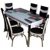 Кухонный стол раскладной Magnus Kelebek II 0452 Стекло/ Черный