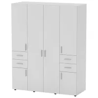 Dulap Clasic KompaniT 1062615001 160.2 x 61.9 x 202.8 / PAL / Nimfeia Alb