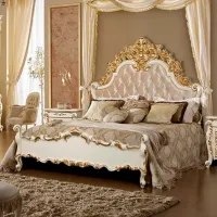 Кровать Slonimmebel Afina 180 x 200 см/ ЛДСП/ Кремовый